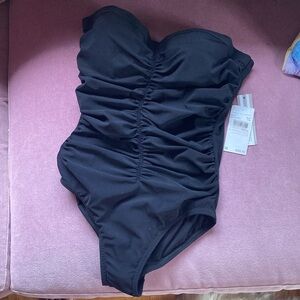 Karla Colletto strapless convertible rushed swimsuit